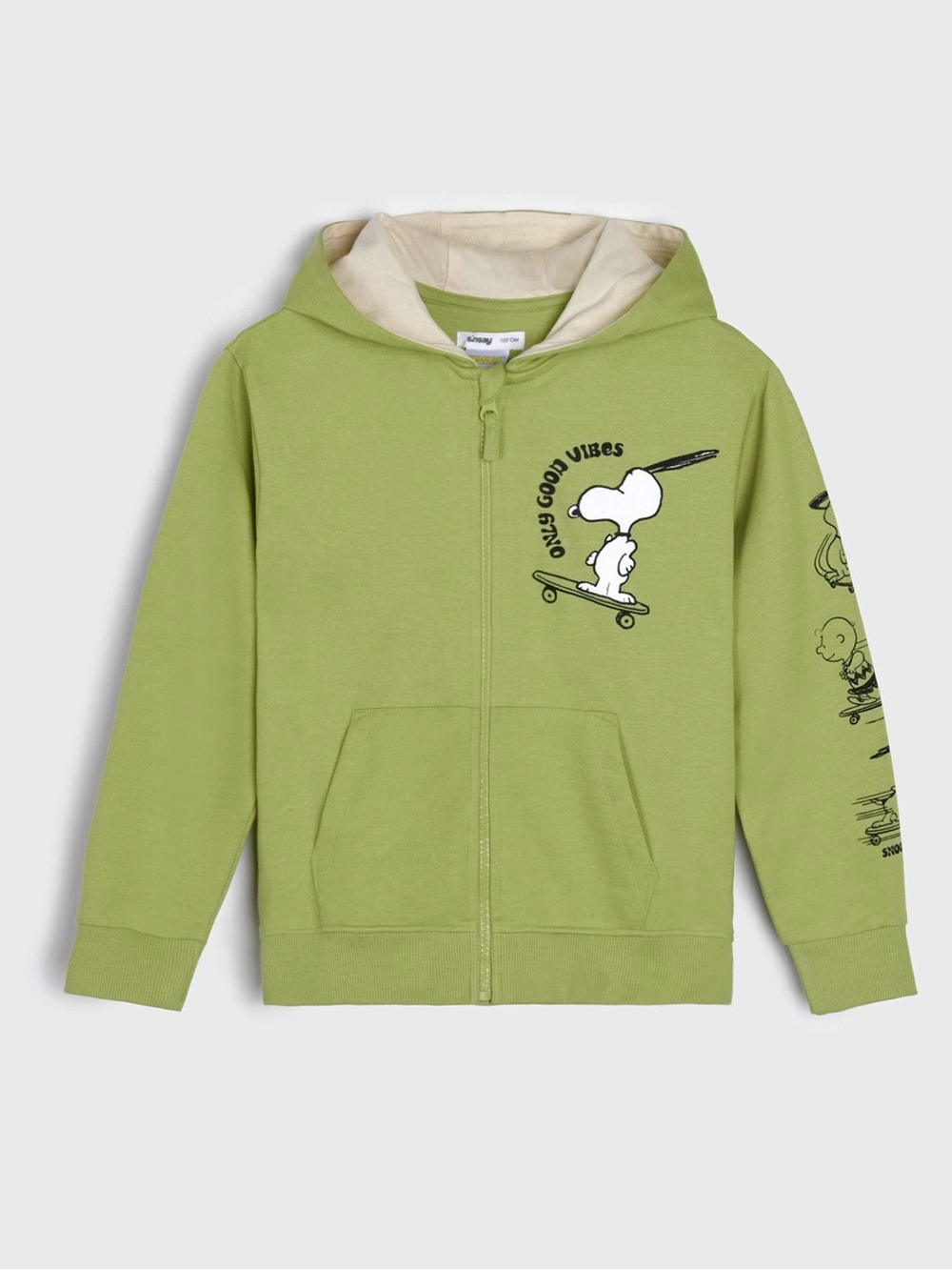 Peanuts Snoopy Kids Hoodie Officially Licensed Boys Girls 122cm 6-7Y Green